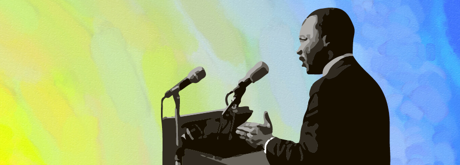  stylized image of Martin Luther King Jr. 